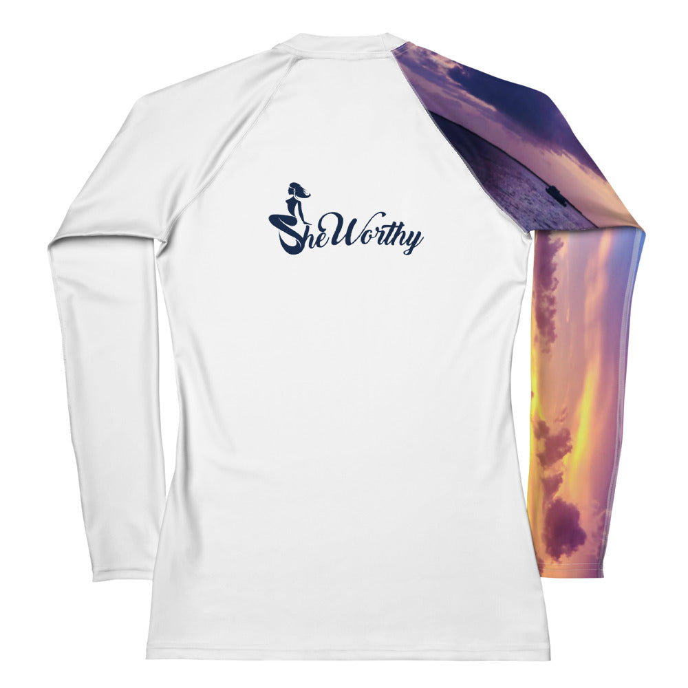 She Worthy Purple Sky UPF 40 Rash Guard