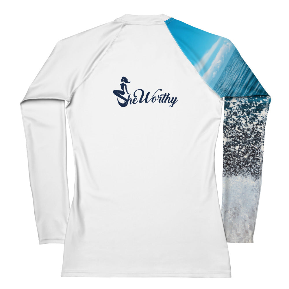 She Worthy White Water Sails UPF 40 Rash Guard