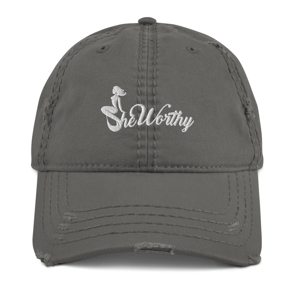 Distressed She Worthy Cap