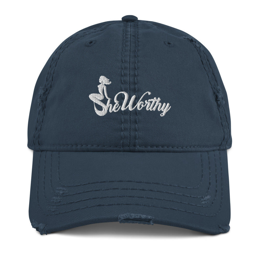 Distressed She Worthy Cap