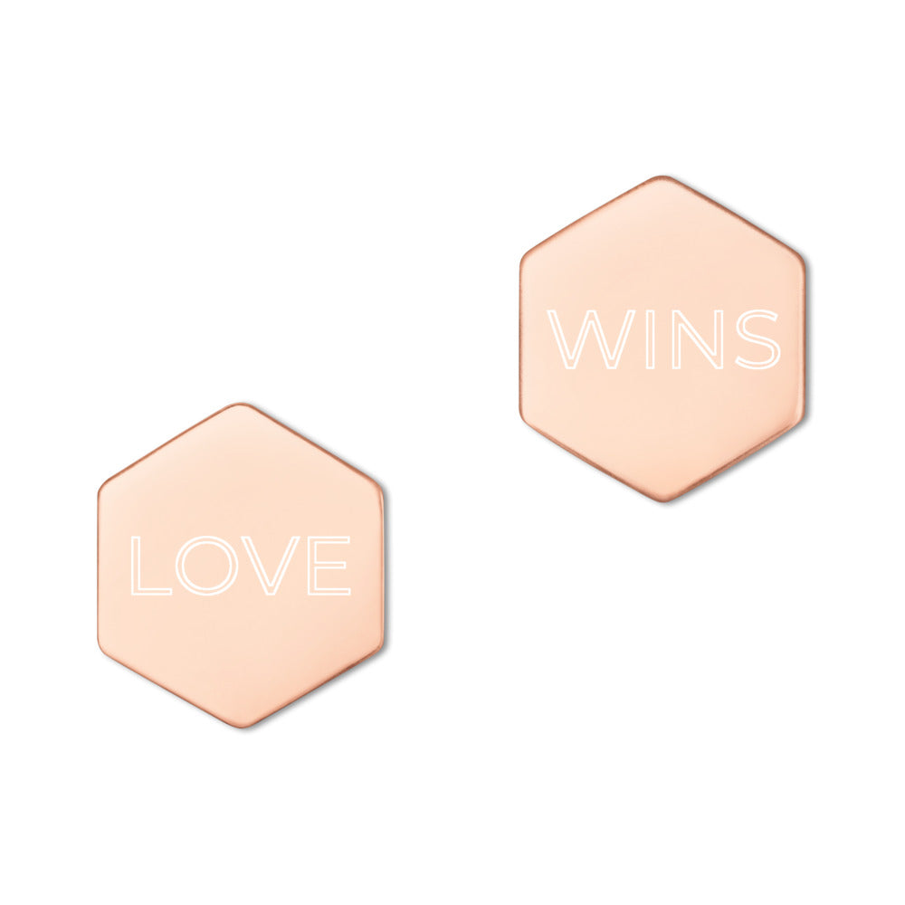 Love Wins Hexagon Stud Earrings