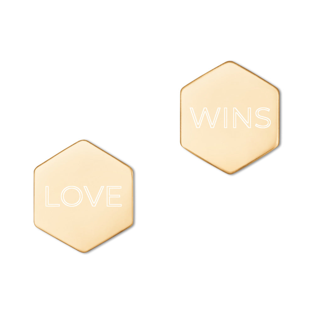 Love Wins Hexagon Stud Earrings